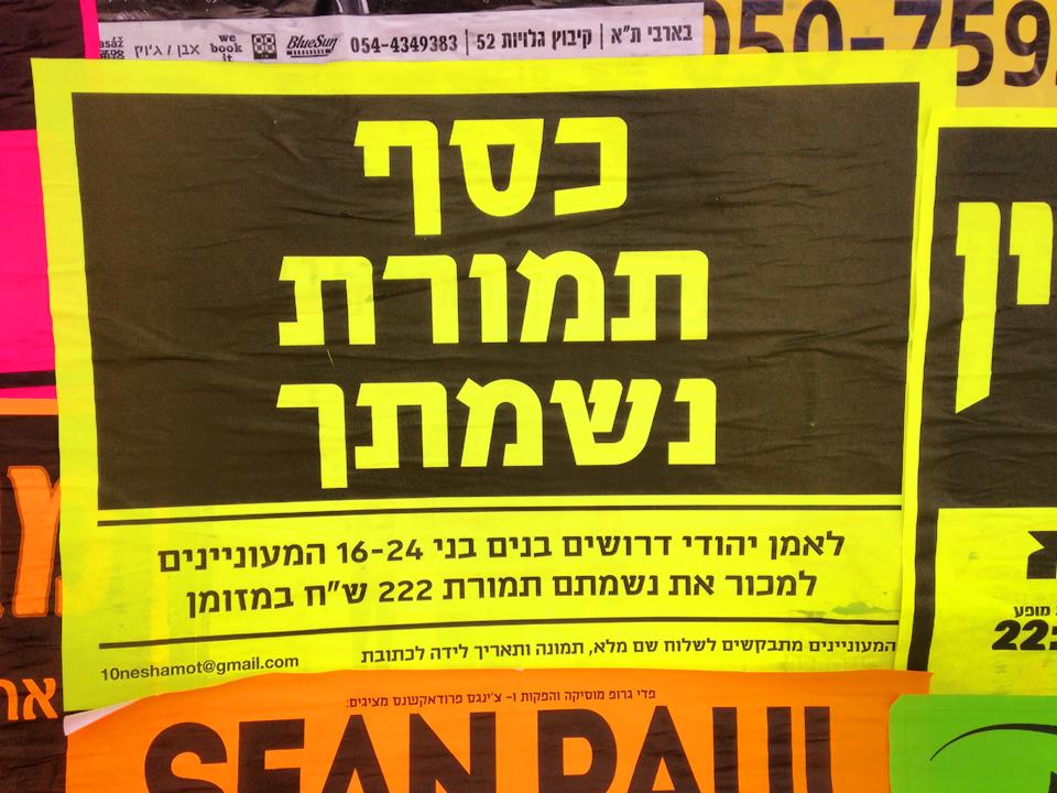 The Widower street posters in Tel Aviv